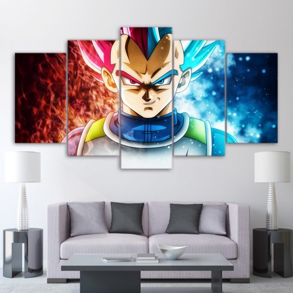 5 Prieces DBZ Powerful Vegeta Wall Decor Canvas - DBZ Shop