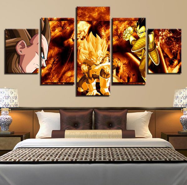 Modular Painting HD Prints Home Wedding Decoration 5 Pieces Dragon Ball Goku Canvas Animation Wall Art - DBZ Shop